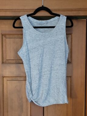 ATHLETA LINEN Knot-Hem Sleeveless Tank Top